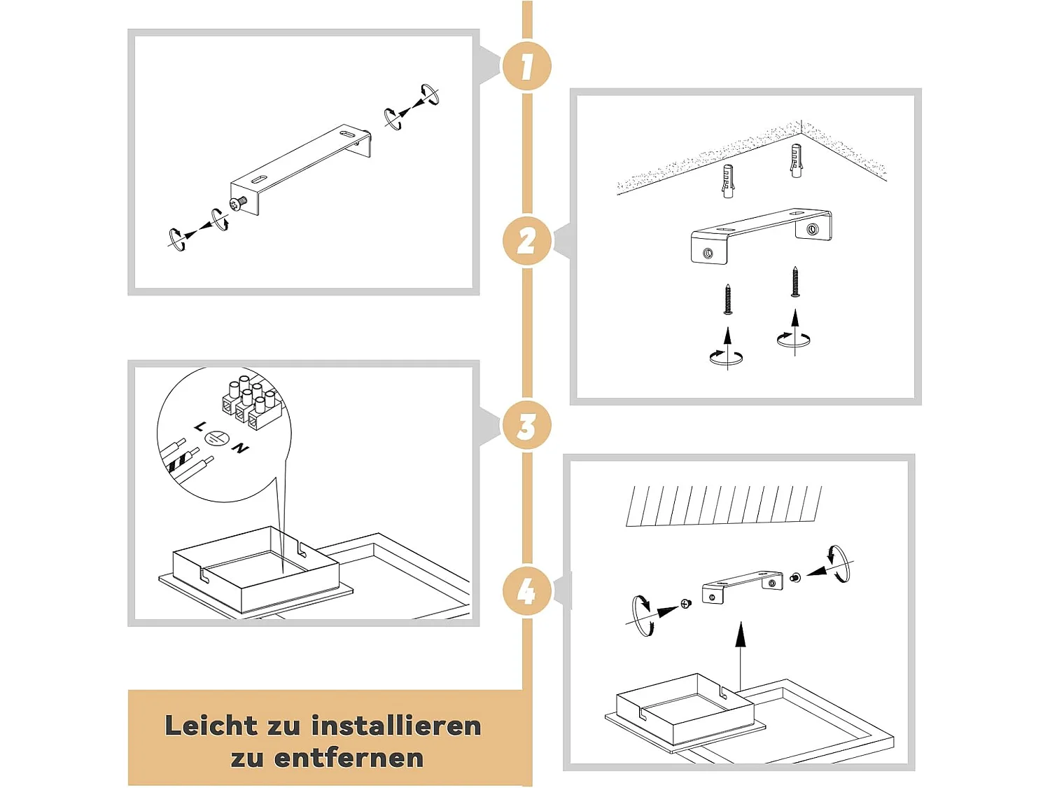 ZMH LED Plafonnier salon moderne 12 / 24W cuisine lumière chaude blanc noir rétro couloir