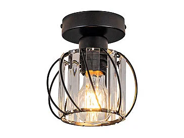 ZMH Plafonnier Moderne Noir en Cristal E27 pour Intérieur