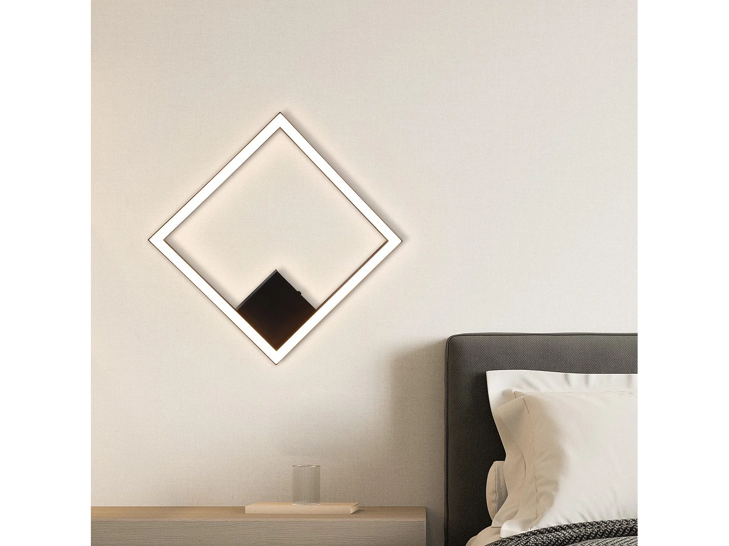 ZMH Plafonnier LED Salon Noir Carré Couloir Moderne 3000 K Cuisine