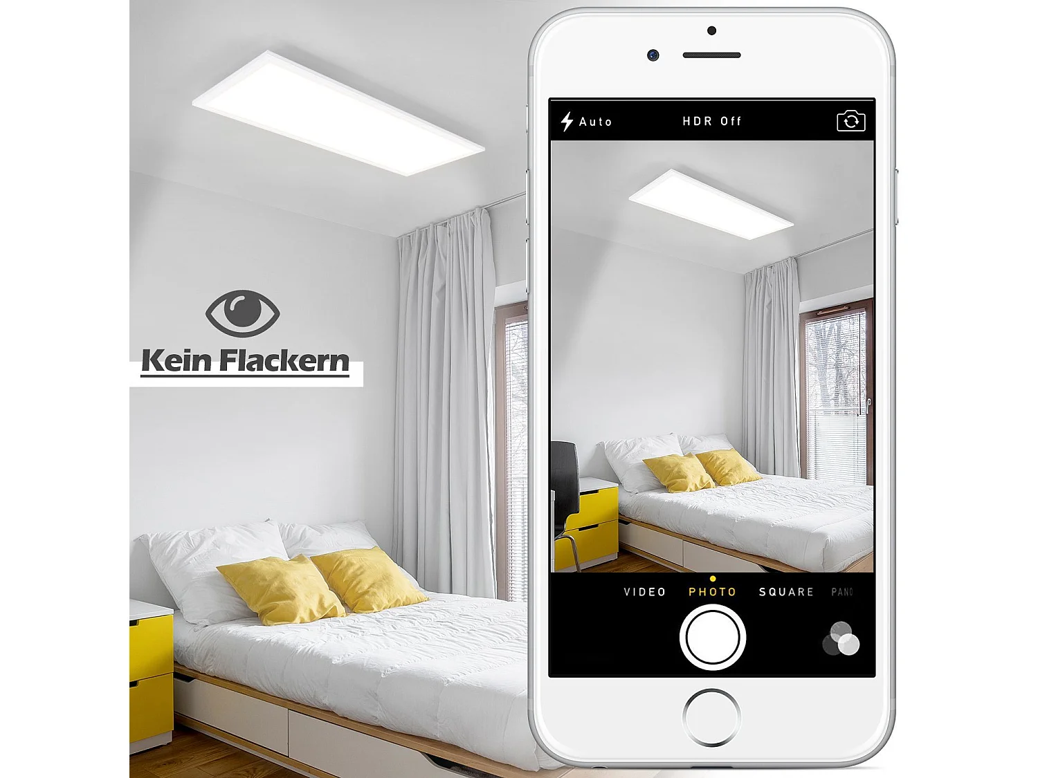 ZMH Plafonnier LED, 80 x 30 cm,39W, 3000 K Dimmable, Plat, Lampe avec Télécommande, Panneau, Blanc, Lampe de Bureau pour Cuisine