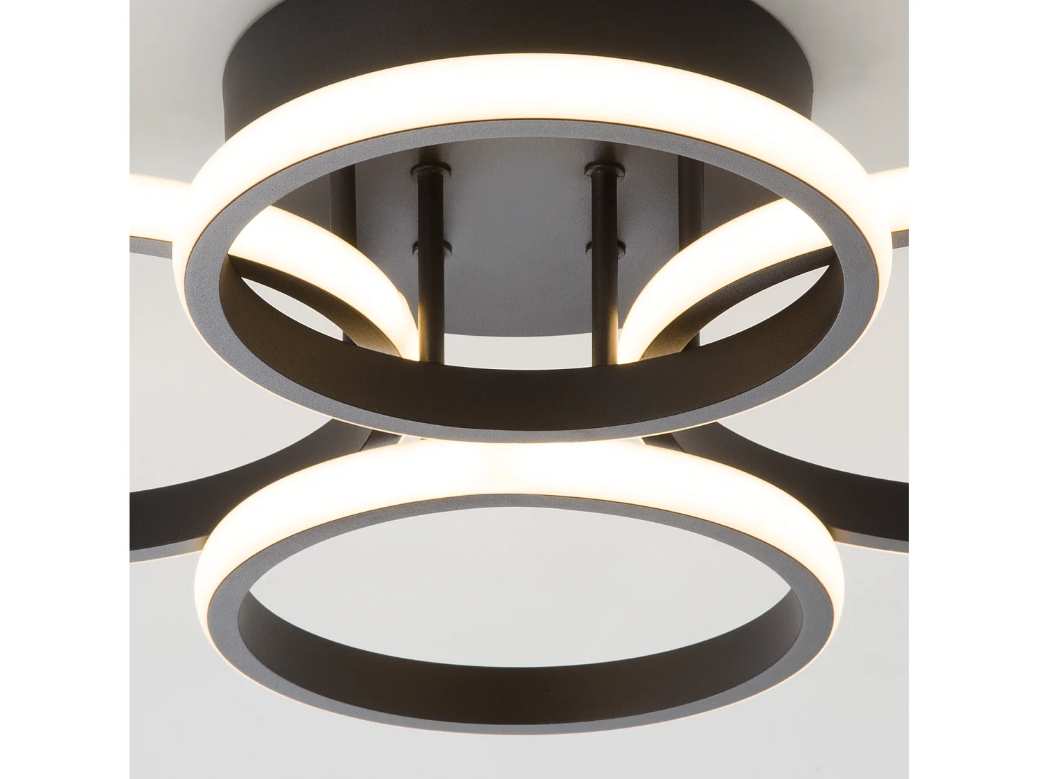 ZMH Plafonnier LED design moderne noir 48W 55cm dimmable avec télécommande  chambre ou cuisine.