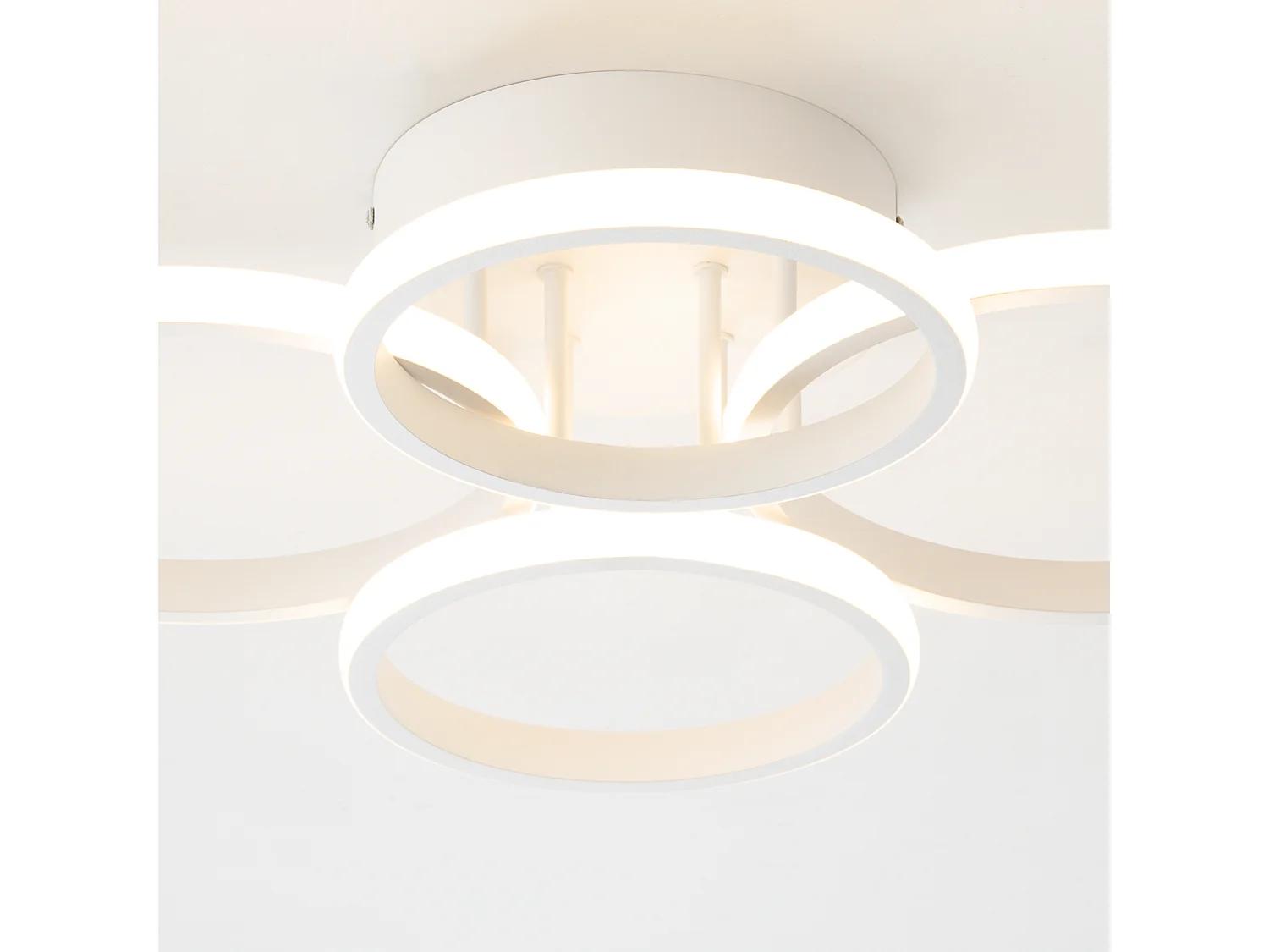 ZMH Plafonnier LED moderne blanc 48W 55cm dimmable avec télécommande pour salon chambre
