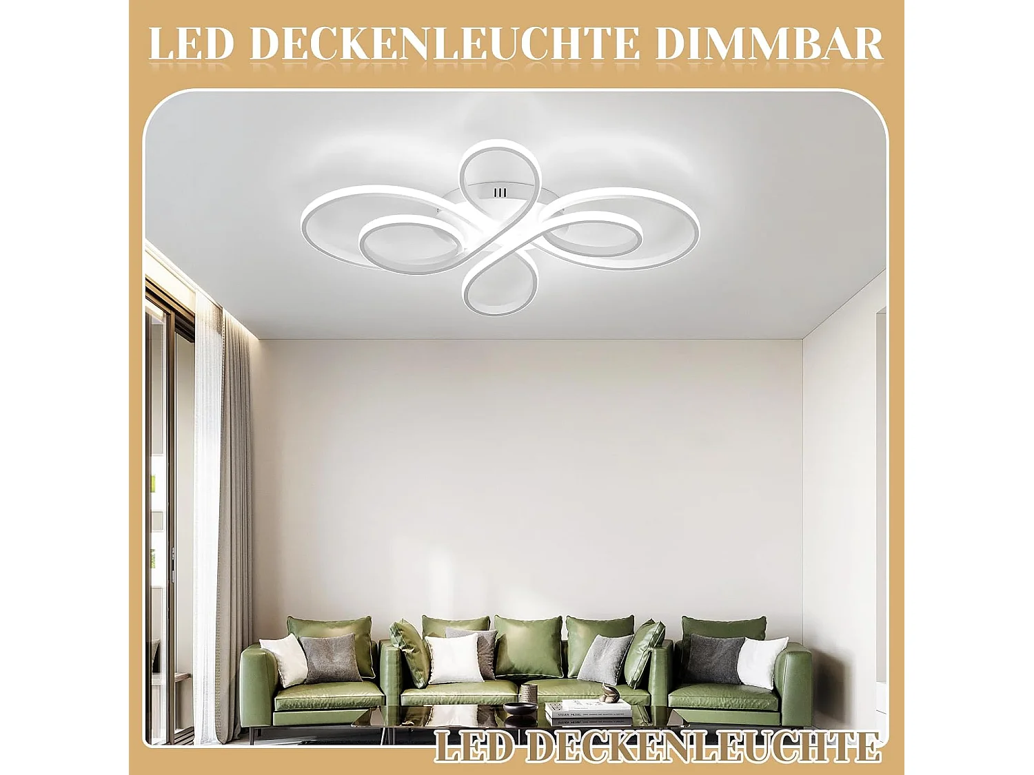 ZMH Plafonnier LED Salon Lumière Dimmable Grand Salon 100cm 90W Moderne