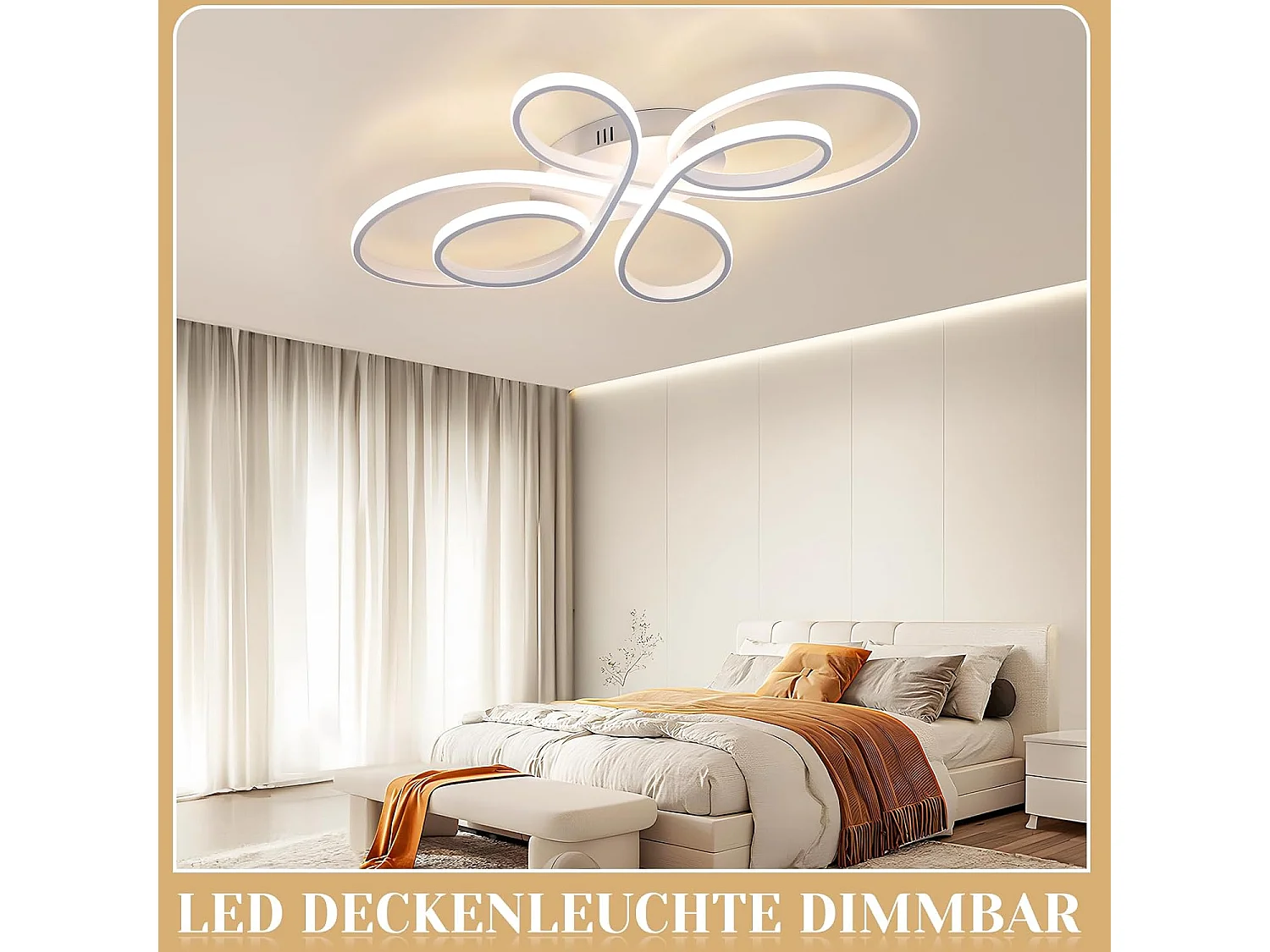 ZMH Plafonnier LED Salon Lumière Dimmable Grand Salon 100cm 90W Moderne