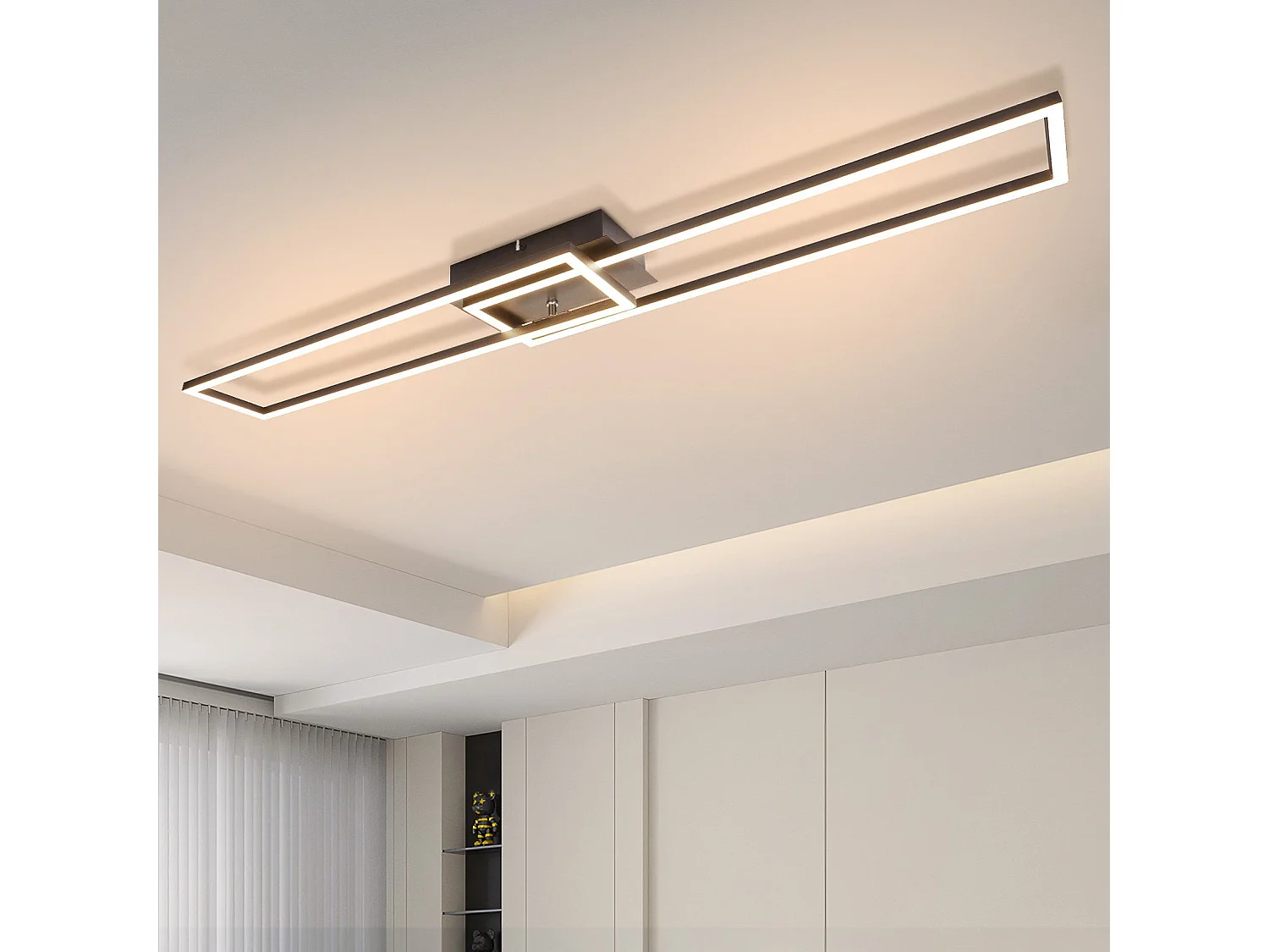 ZMH Plafonnier LED  à 2 cadres design moderne 32W 3 000K  idéal pour un salon ou une chambre à coucher
