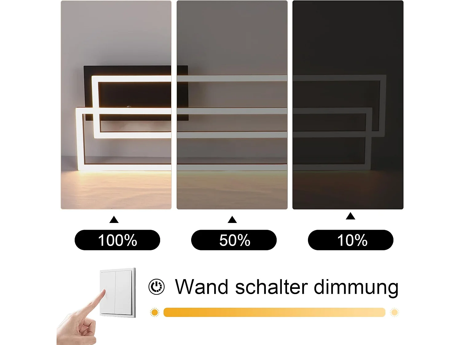 ZMH Plafonnier LED  à 2 cadres design moderne 32W 3 000K  idéal pour un salon ou une chambre à coucher