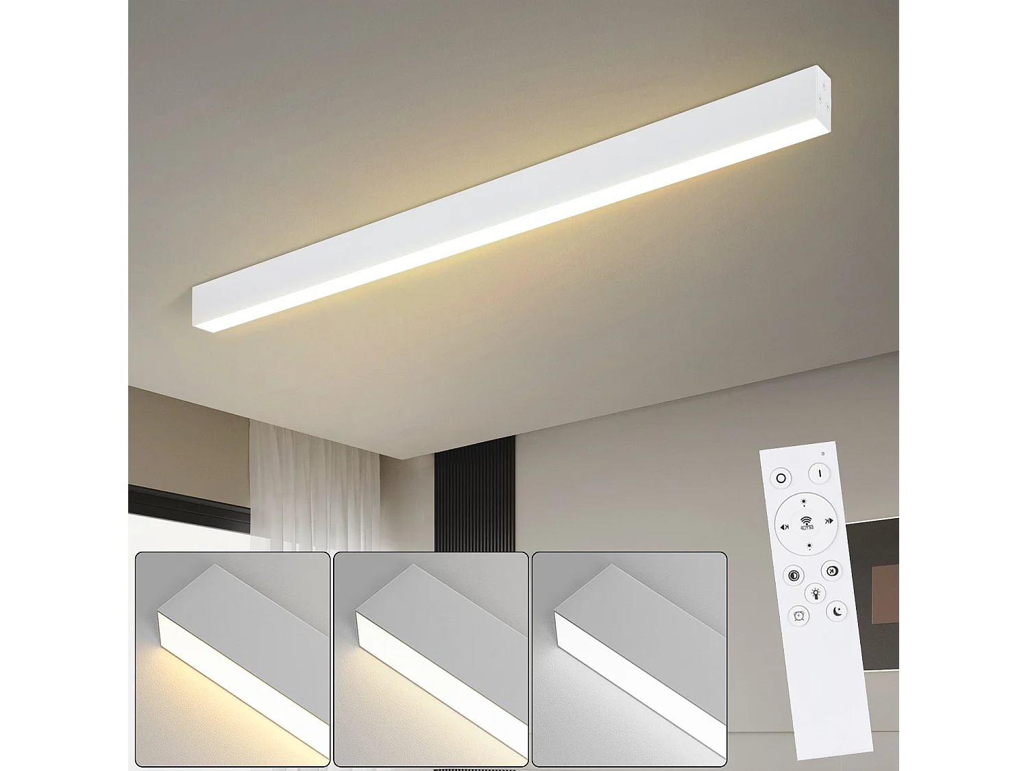 ZMH Plafonnier lumineuse de bureau moderne à intensité variable avec télécommande