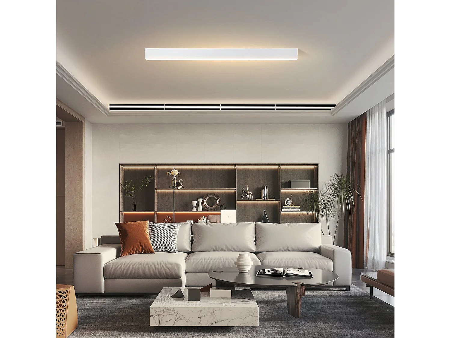 ZMH Plafonnier lumineuse de bureau moderne à intensité variable avec télécommande