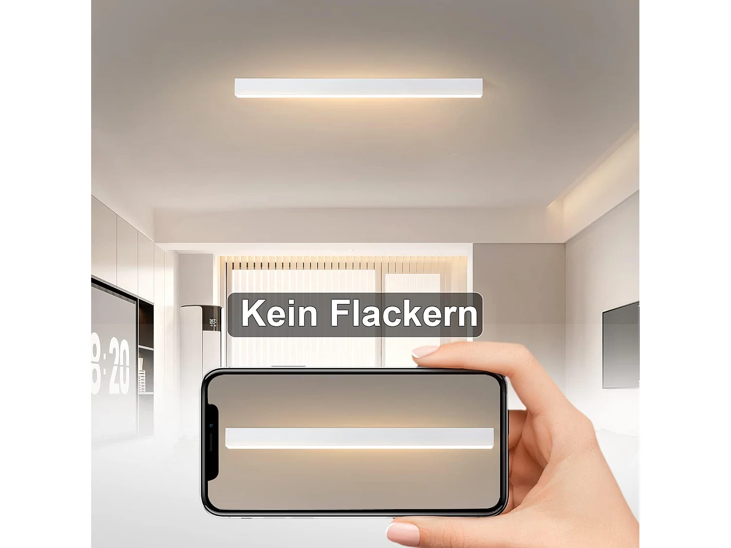 ZMH Plafonnier lumineuse de bureau moderne à intensité variable avec télécommande