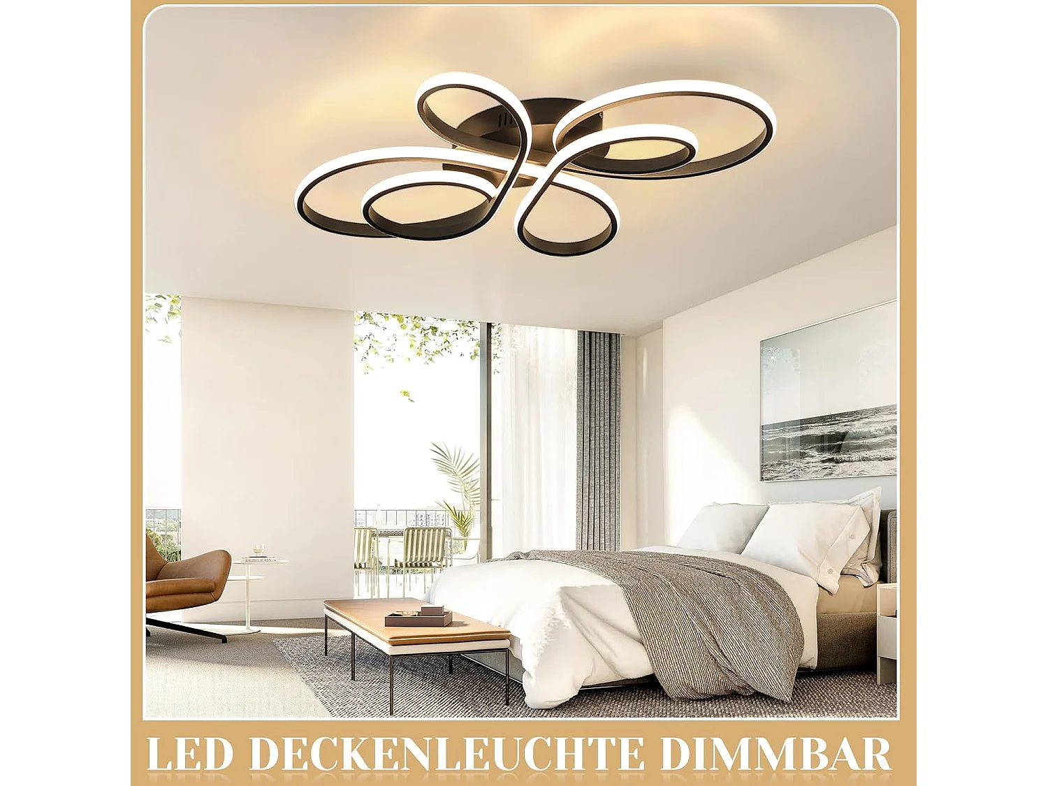 ZMH Plafonnier LED Salon Lumière Dimmable Grand Salon 100cm 90W Moderne