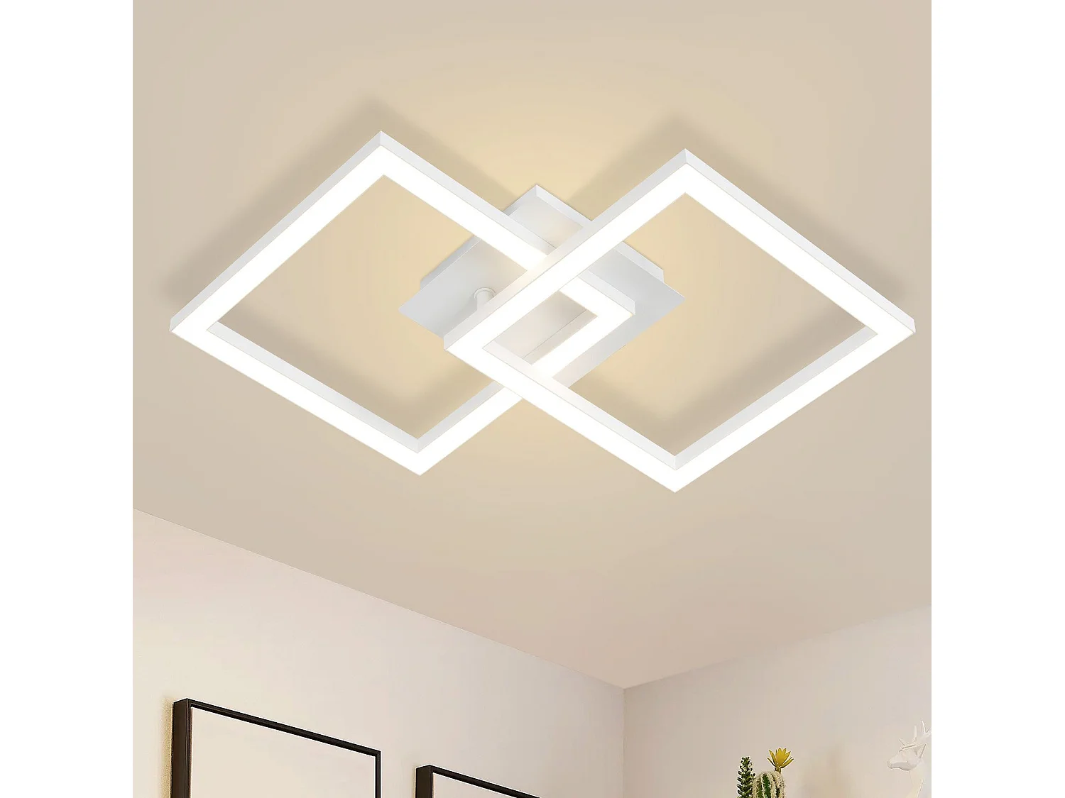 ZMH Plafonnier LED Moderne 24W Blanc Chaud pour Cuisine et Intérieur