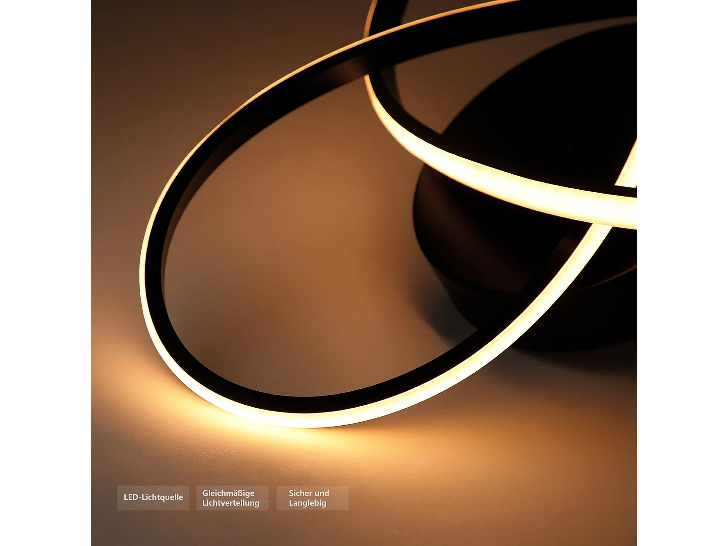 ZMH Plafonnier LED Design Noir 40CM avec Intensité Variable
