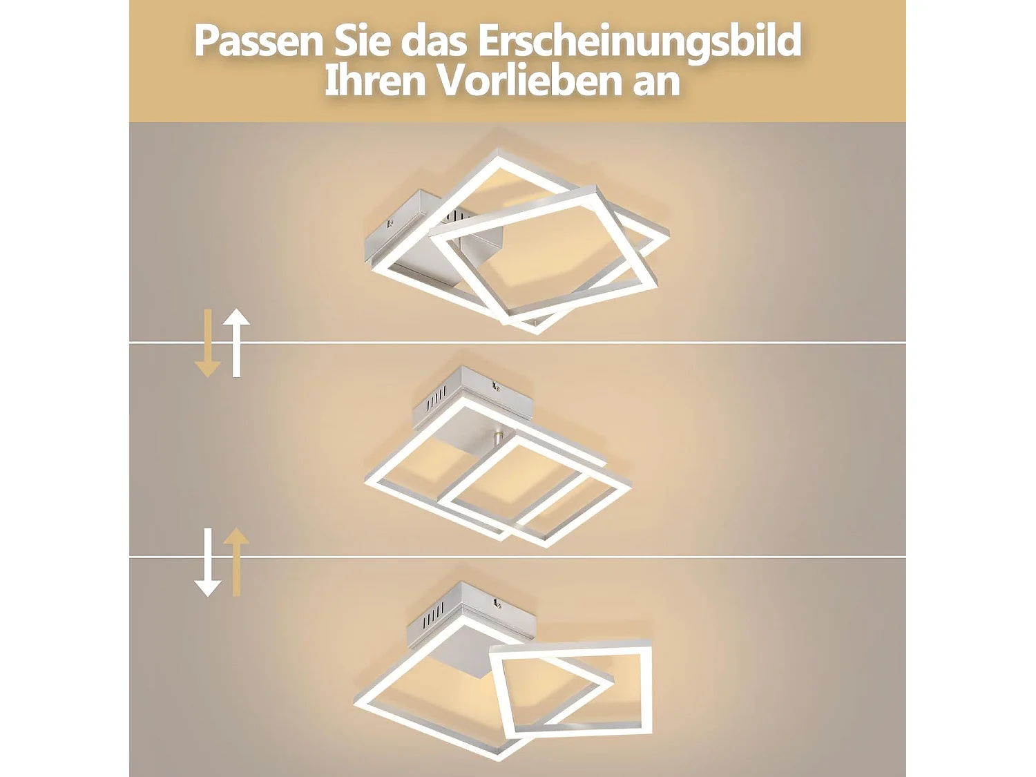 ZMH Plafonnier LED argenté 20W 3000K plafonnier salon moderne lampe de chambre pour couloir bureau