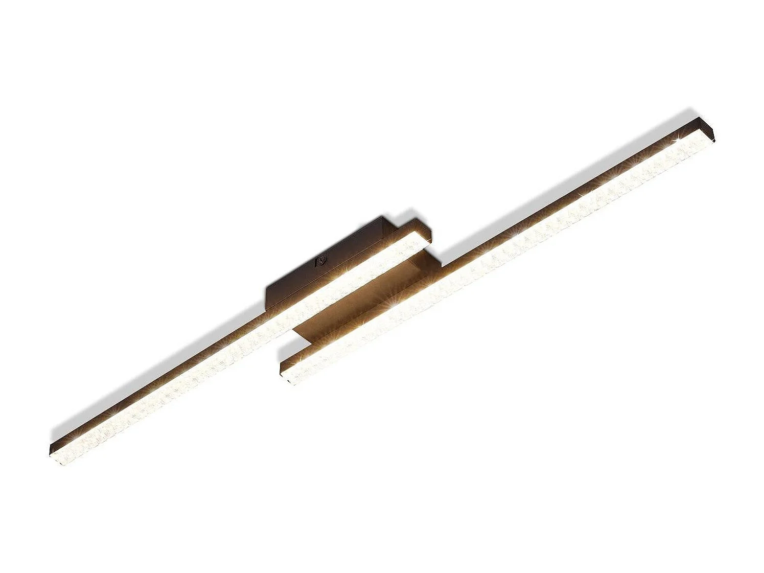 ZMH Plafonnier LED Noir 12 W Lampe Moderne en Métal Cristal Lumière Chaude 3000 K pour Chambre Couloir Cuisine Bureau Salon