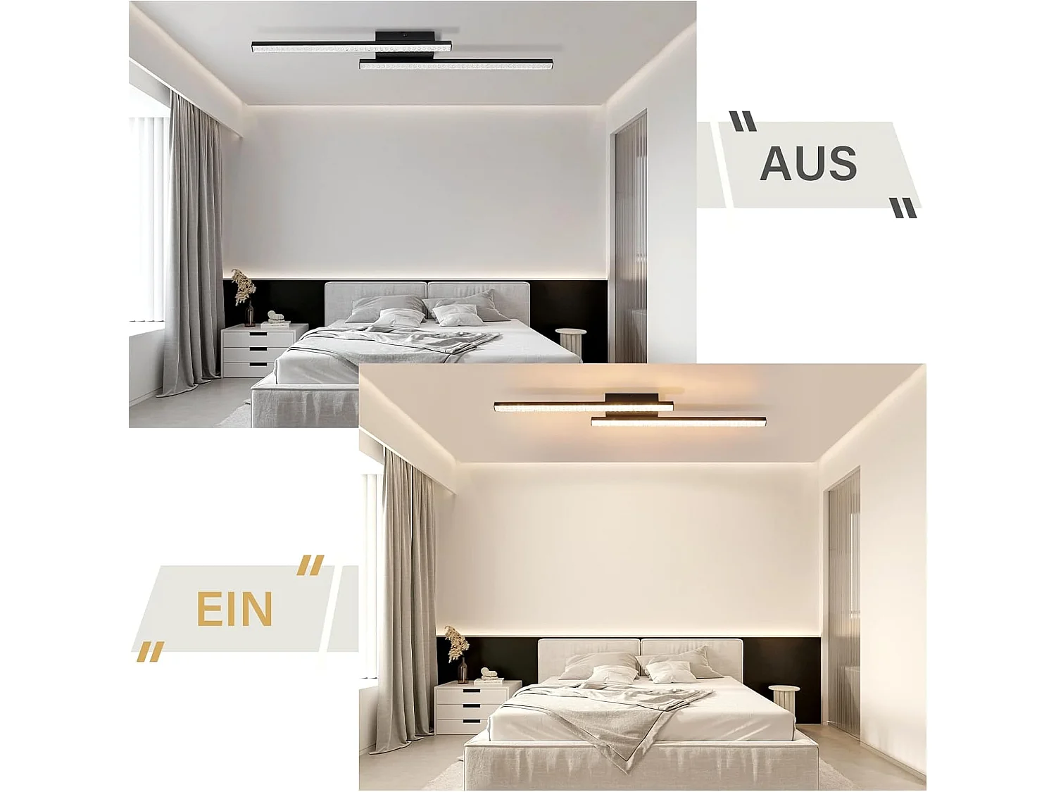 ZMH Plafonnier LED Noir 12 W Lampe Moderne en Métal Cristal Lumière Chaude 3000 K pour Chambre Couloir Cuisine Bureau Salon