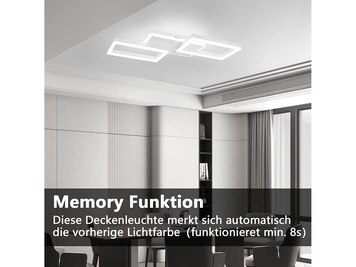 ZMH Plafonnier Cadre Rhombus 48W Chambre Dimmable