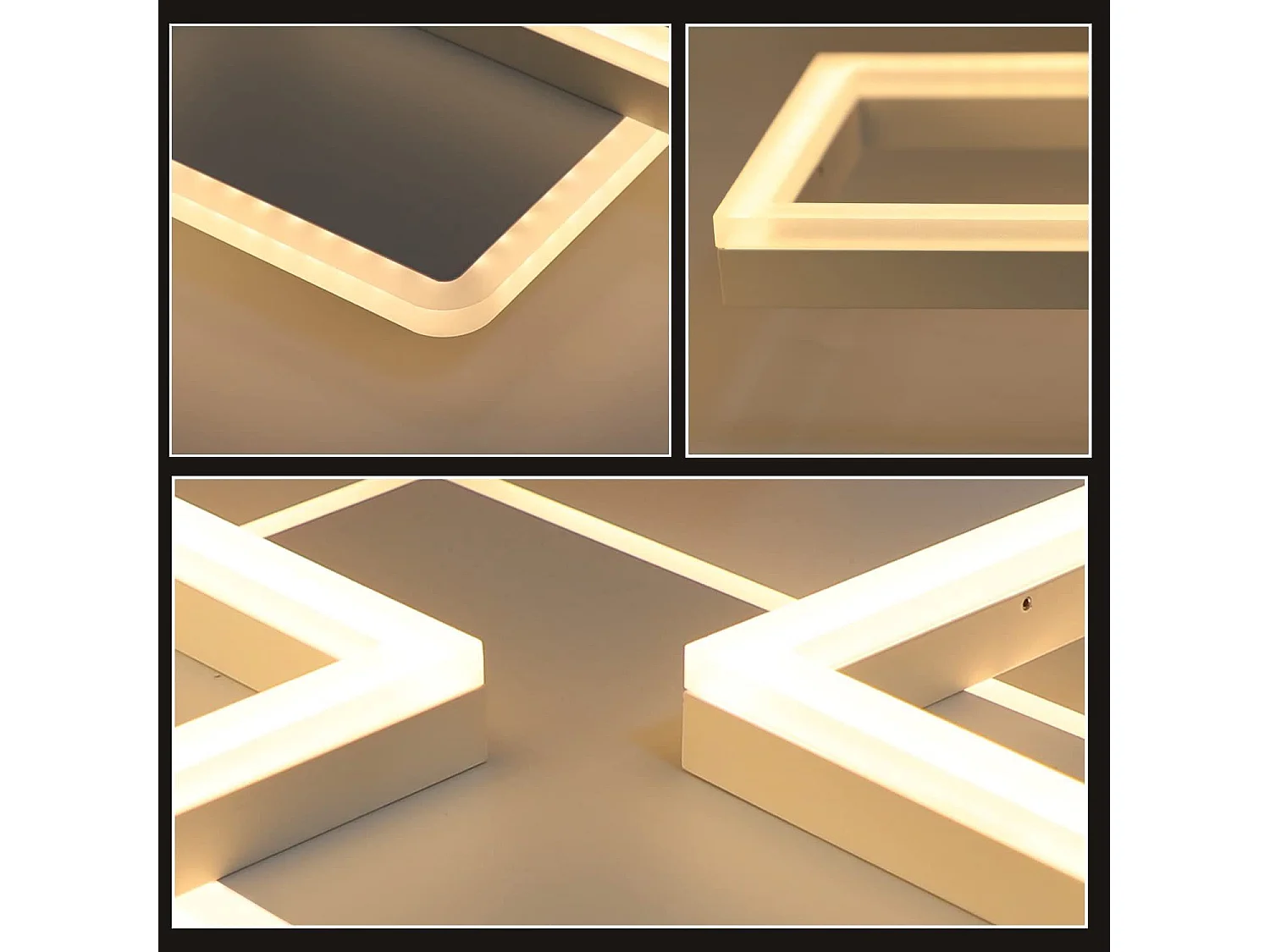 ZMH Plafonnier Cadre Rhombus 48W Chambre Dimmable