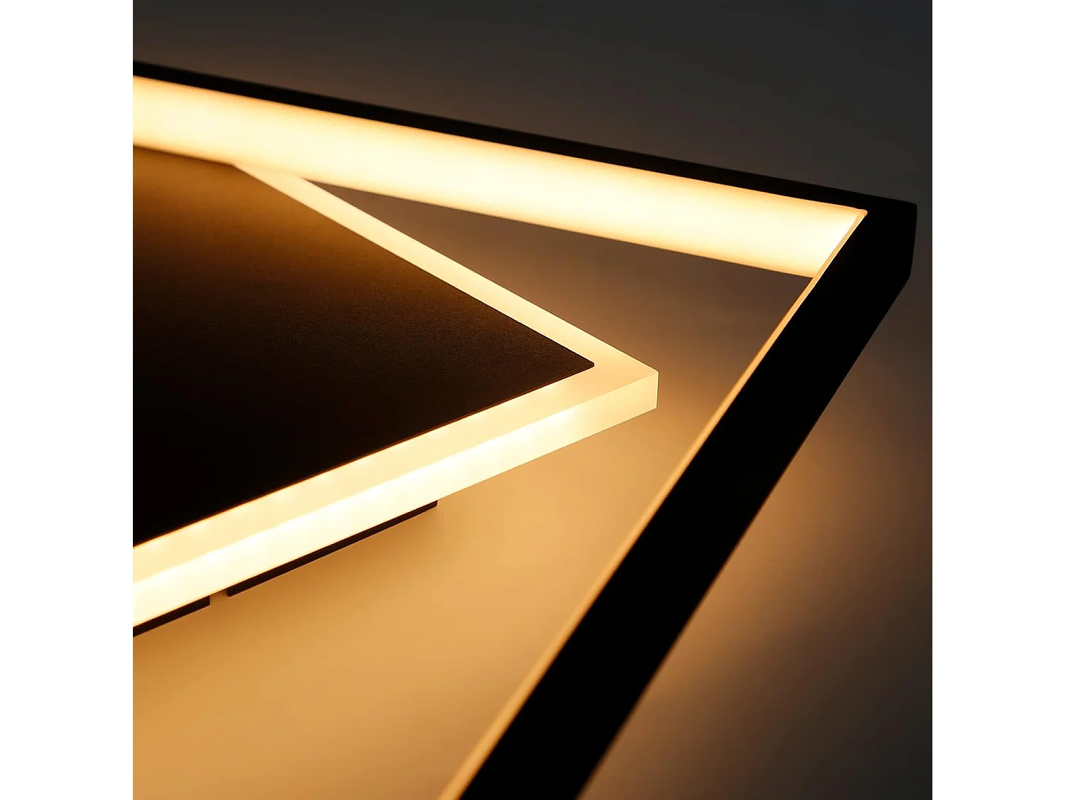 ZMH Plafonnier LED Moderne 44W Noir Dimmable avec Télécommande Pour Salon Bureau Cuisine