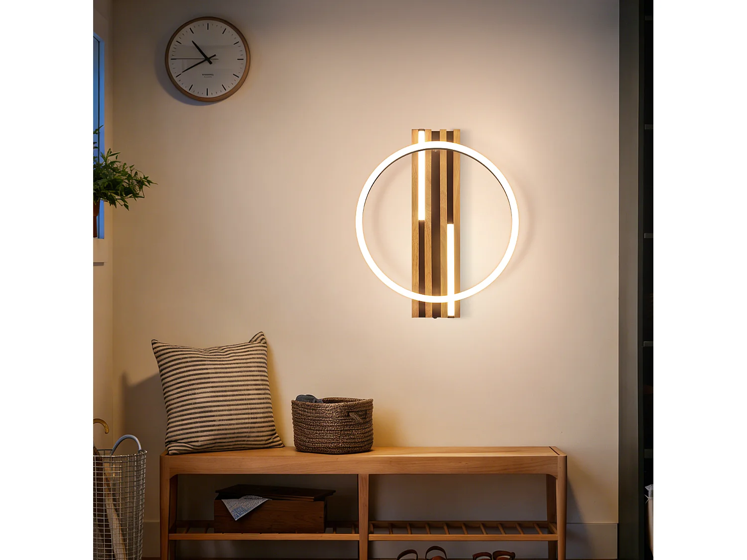 ZMH Plafonnier LED noir 24W 38cm blanc chaud 3000K rond moderne pour chambre ou salon