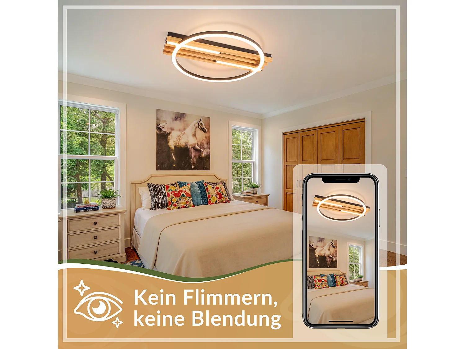 ZMH Plafonnier LED noir 24W 38cm blanc chaud 3000K rond moderne pour chambre ou salon