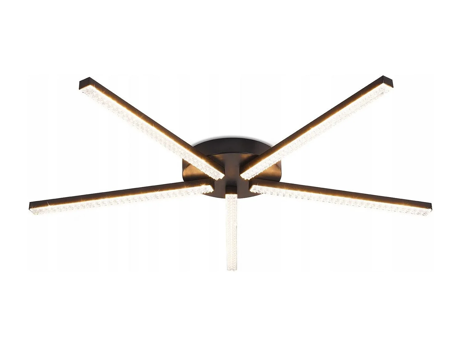 ZMH Plafonnier LED 24W Noir 3000K Moderne Métal Cristal pour Salon Hall d'entrée Cuisine