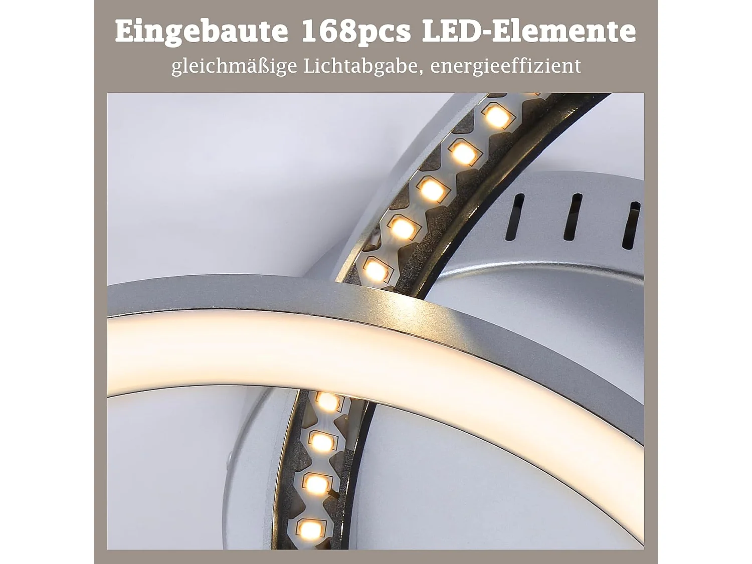 ZMH Plafonnier LED 23W argent 3000K blanc chaud design moderne à 2 anneaux pour salon ou chambre ou couloir