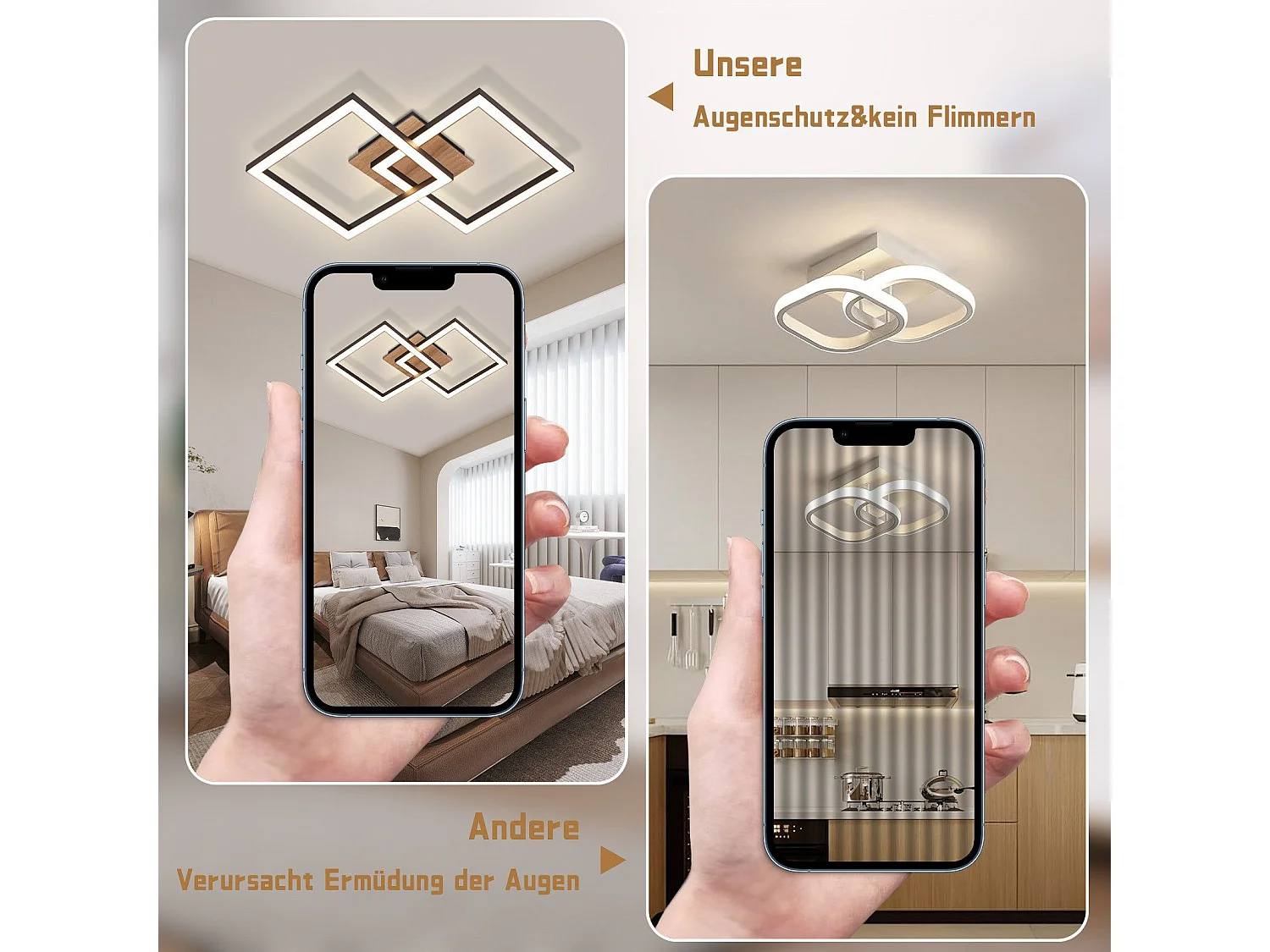 ZMH Plafonnier LED Moderne 12W pour Salon et Cuisine avec Éclairage Blanc Chaud