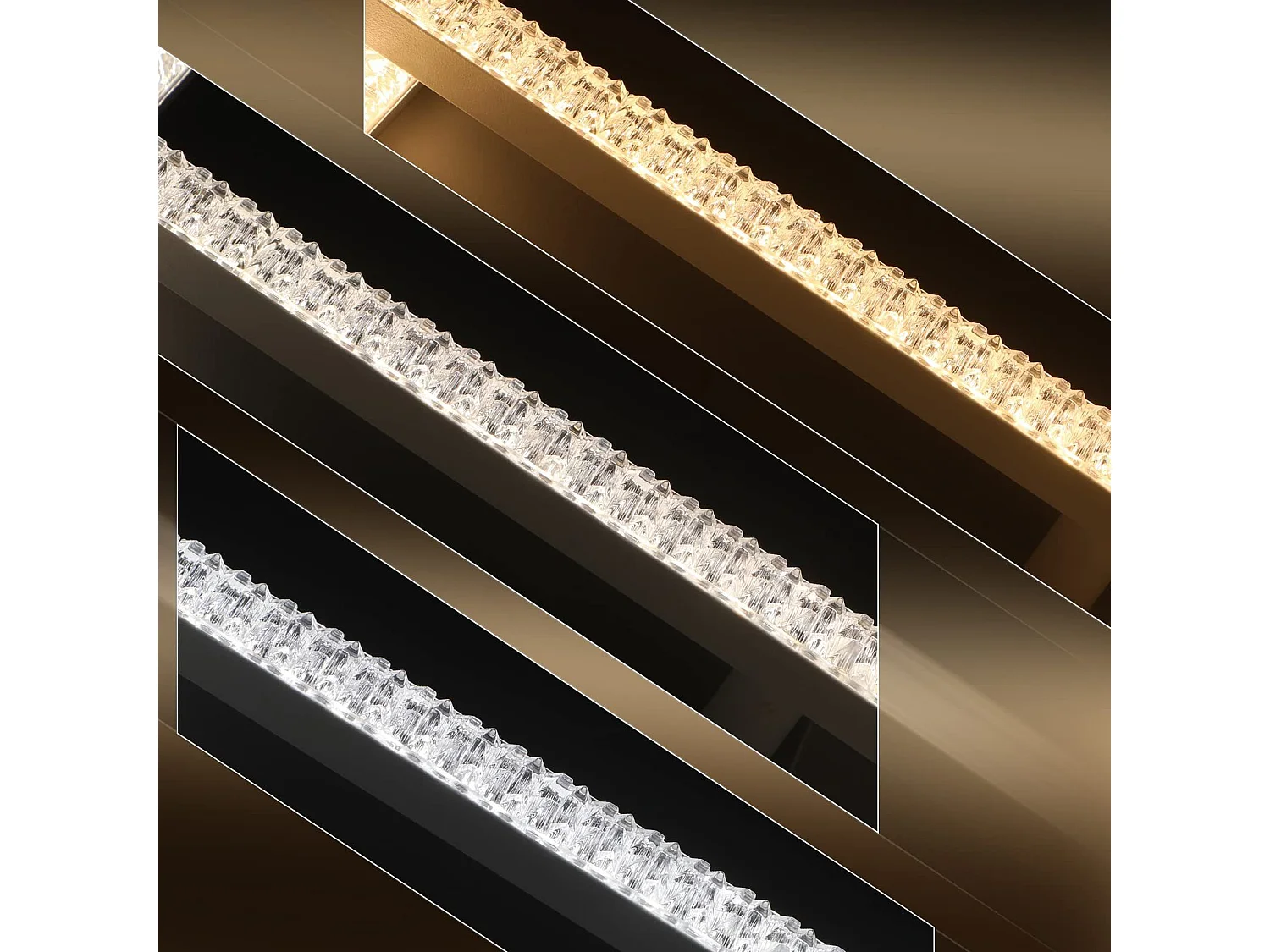 ZMH Plafonnier LED Design Carré en Cristal Blanc pour Salon avec Télécommande 82W