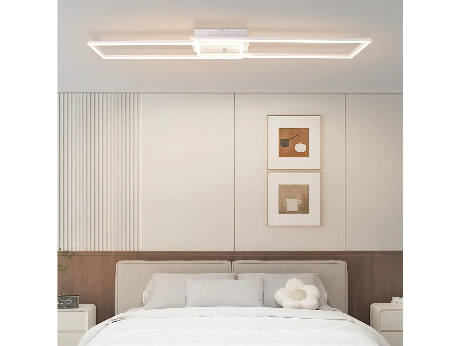 ZMH Plafonnier LED de salon dimmable 36/48W plafonnier moderne avec télécommande