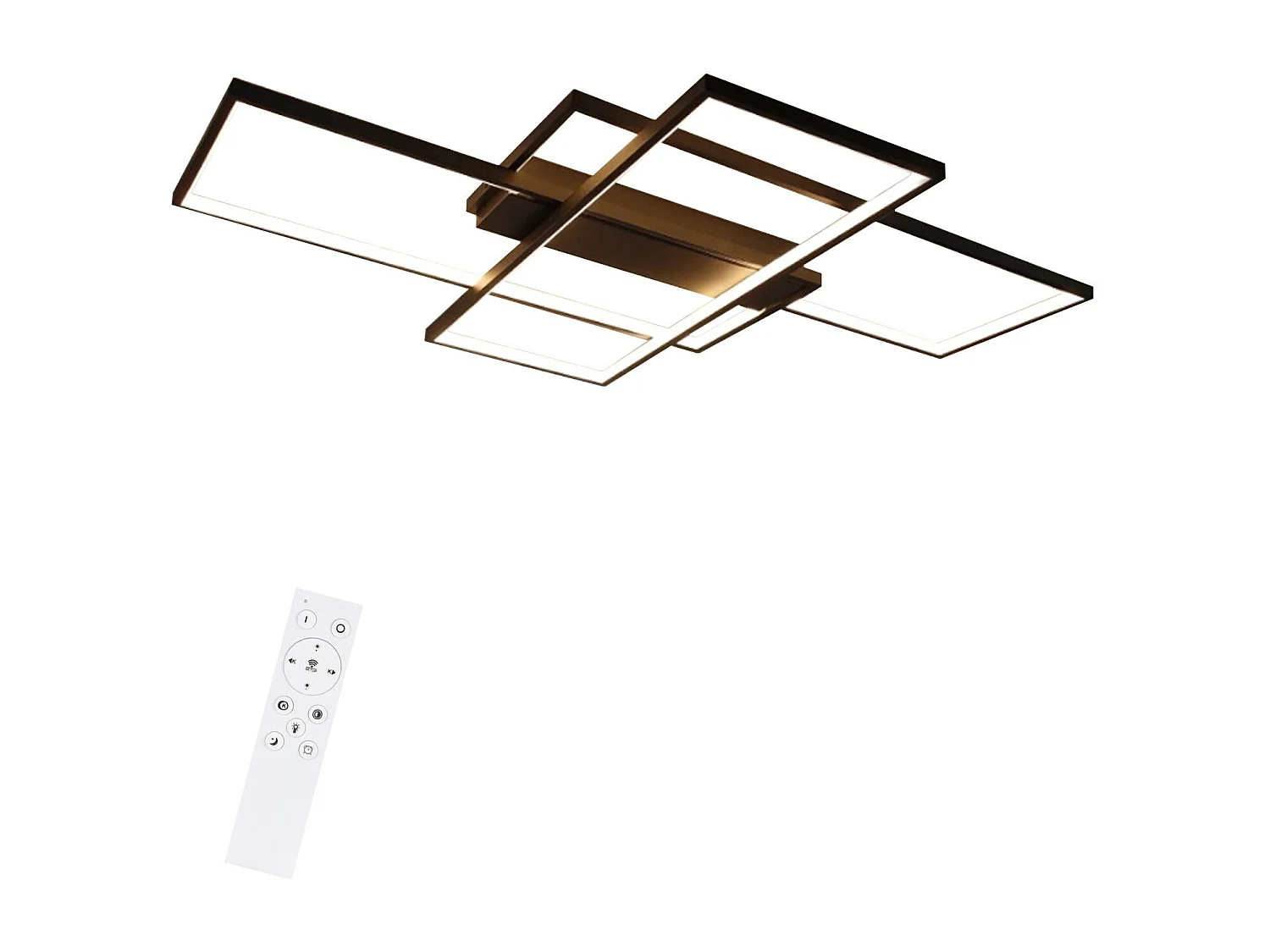 ZMH Plafonnier LED 3 Rectangulaire Moderne Géométrique Extension 65cm//100cm