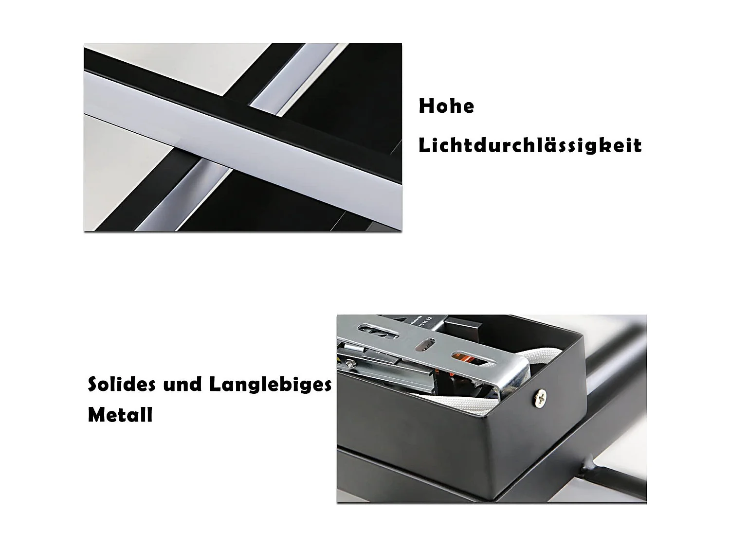 ZMH Plafonnier LED 3 Rectangulaire Moderne Géométrique Extension 65cm//100cm