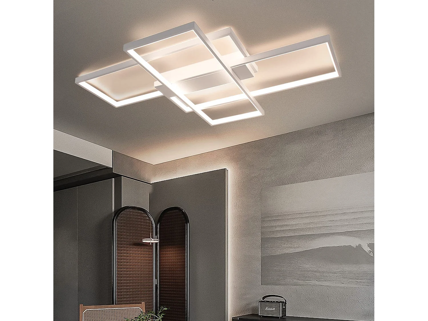 ZMH Plafonnier LED Moderne Rectangulaire 65 cm pour Éclairage Intérieur