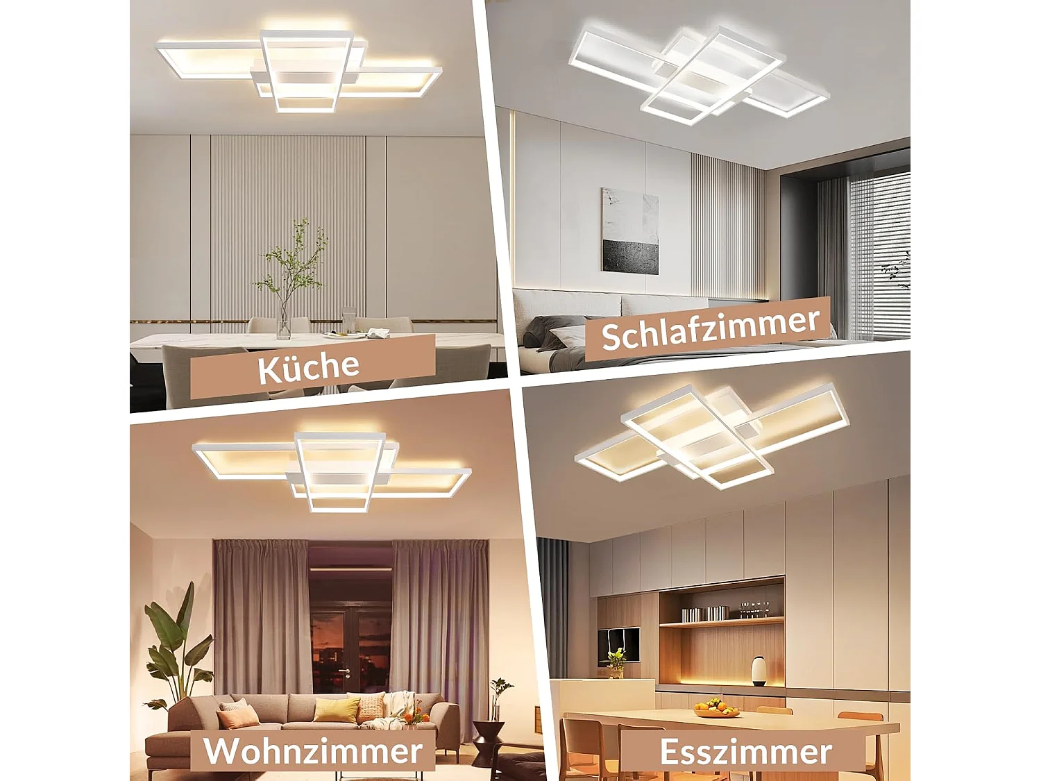 ZMH Plafonnier LED Moderne Rectangulaire 65 cm pour Éclairage Intérieur