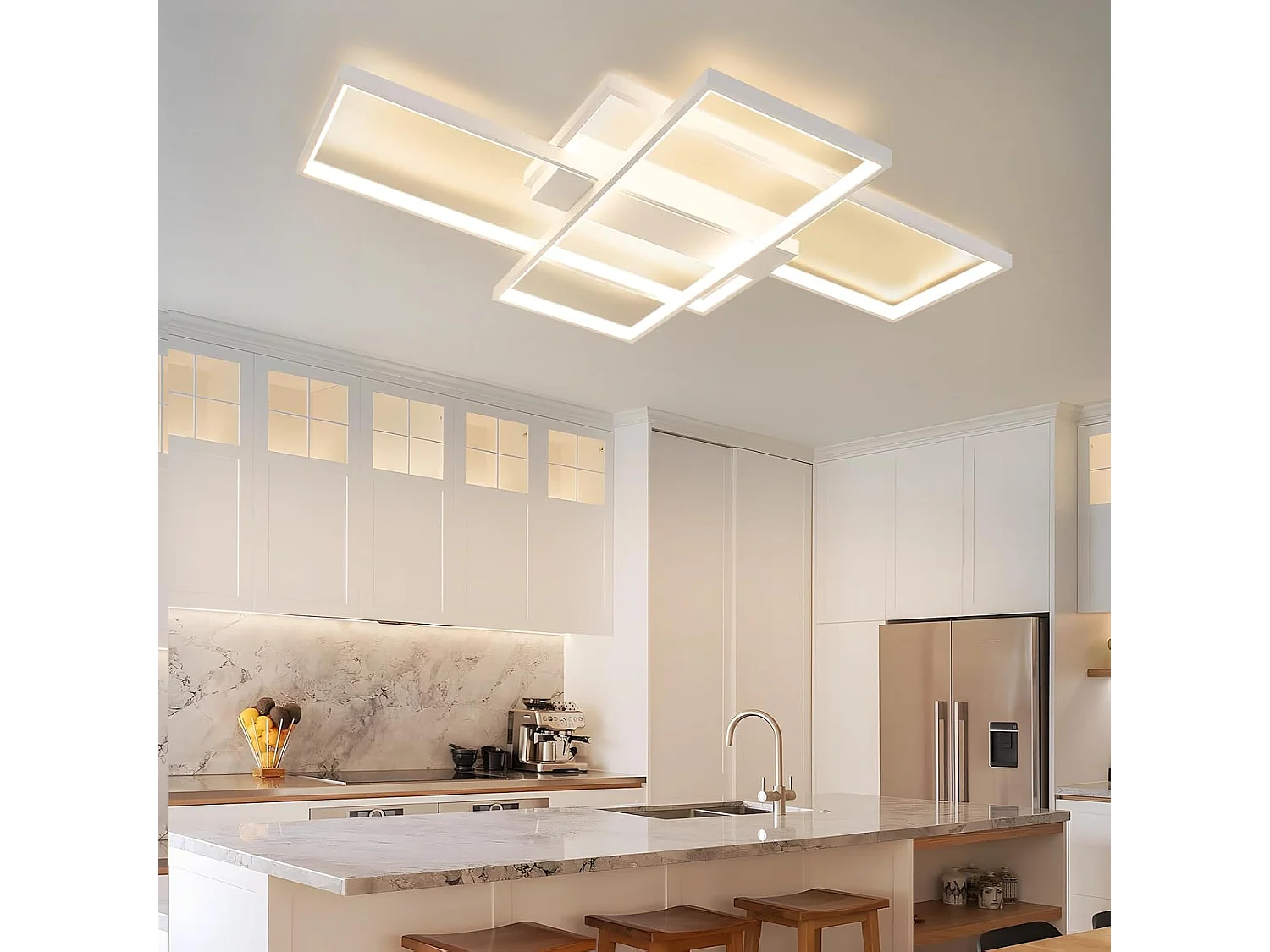 ZMH Plafonnier LED Moderne Rectangulaire 65 cm pour Éclairage Intérieur