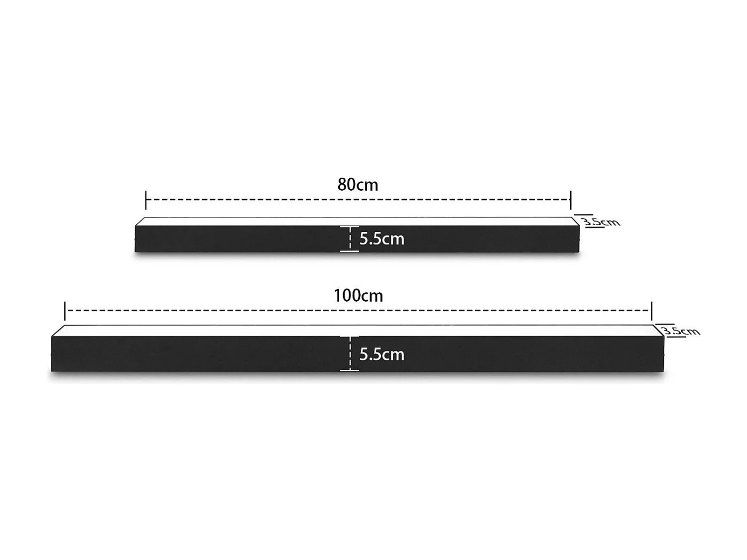 ZMH Plafonnier LED Salon - Lampe 25W Noir Cuisine Long 80cm Panneau de Lampe Intensité Variable avec Télécommande Moderne pour Chambre Couloir