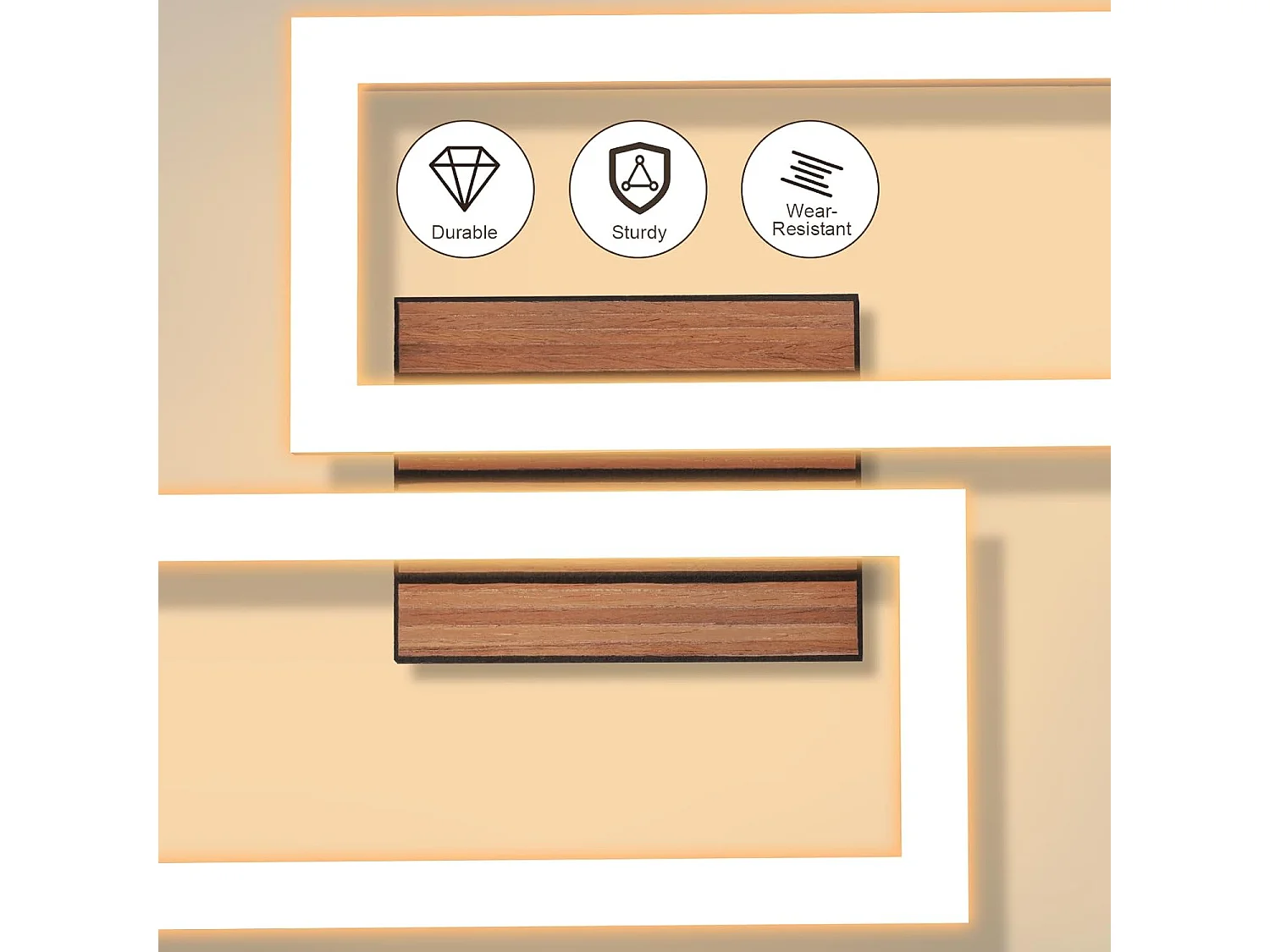 ZMH Plafonnier LED Noir 8W Effet Bois 3000K Blanc Chaud 49cm Pour Salon Chambre Cuisine Bureau