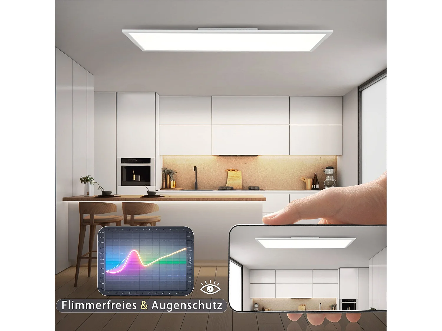 ZMH Plafonnier LED Dimmable Blanc avec Télécommande pour Salon et Bureau