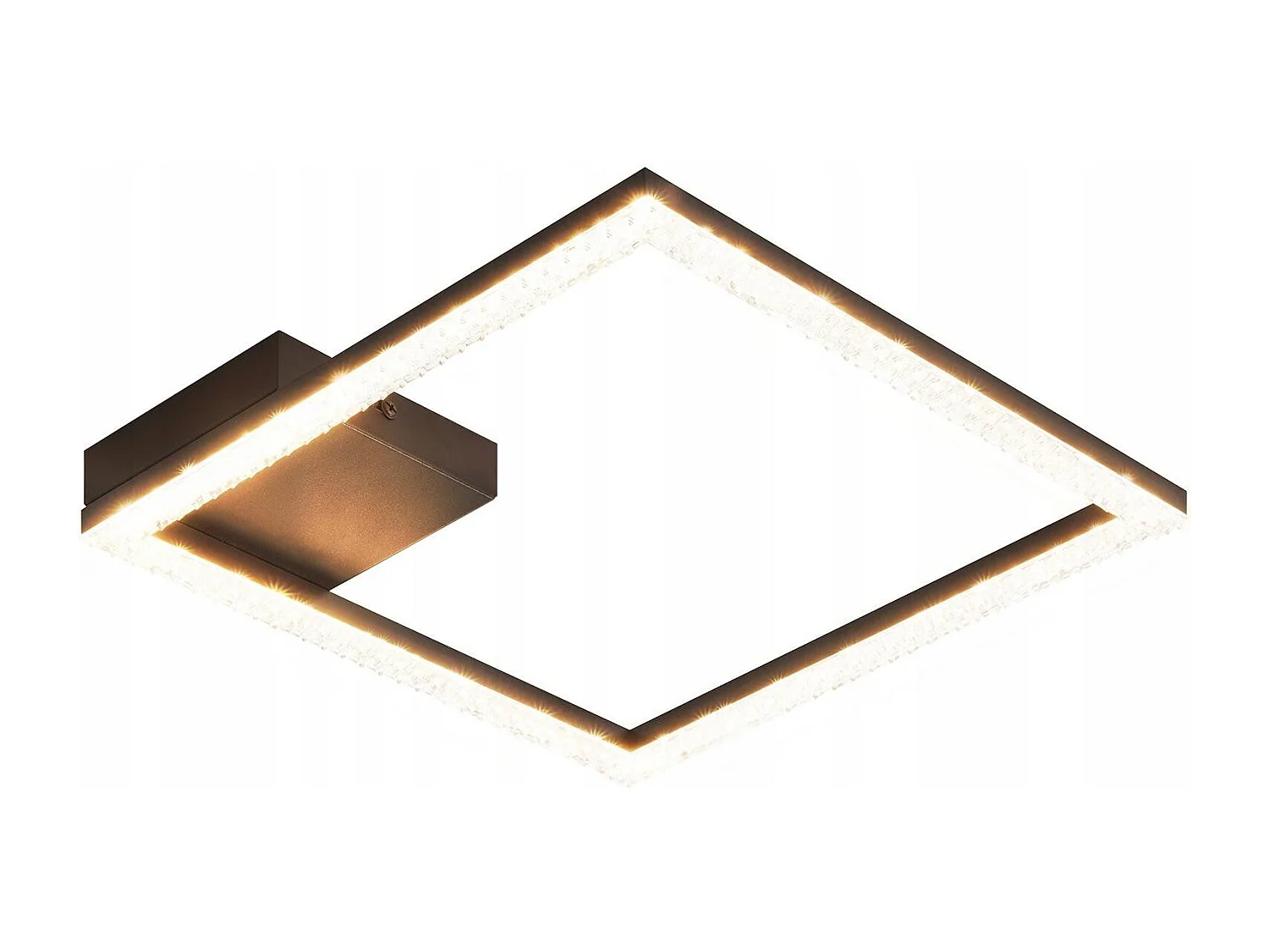 ZMH Plafonnier LED Salle de séjour - 12W Blanc Chaud Cristal Métal Salle de séjour Hall d'entrée
