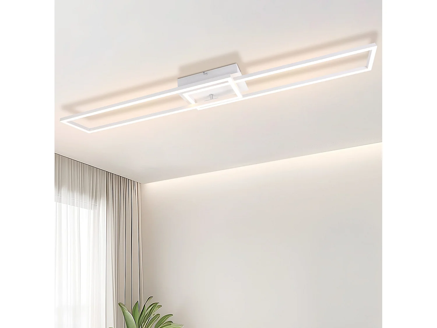 ZMH LED plafonnier salon 2 / 4 Cadre plafonnier moderne 32W 3000k chambre