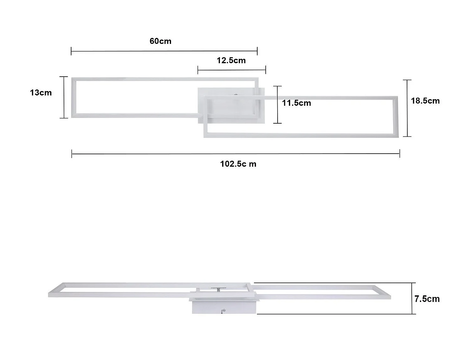 ZMH LED plafonnier salon 2 / 4 Cadre plafonnier moderne 32W 3000k chambre