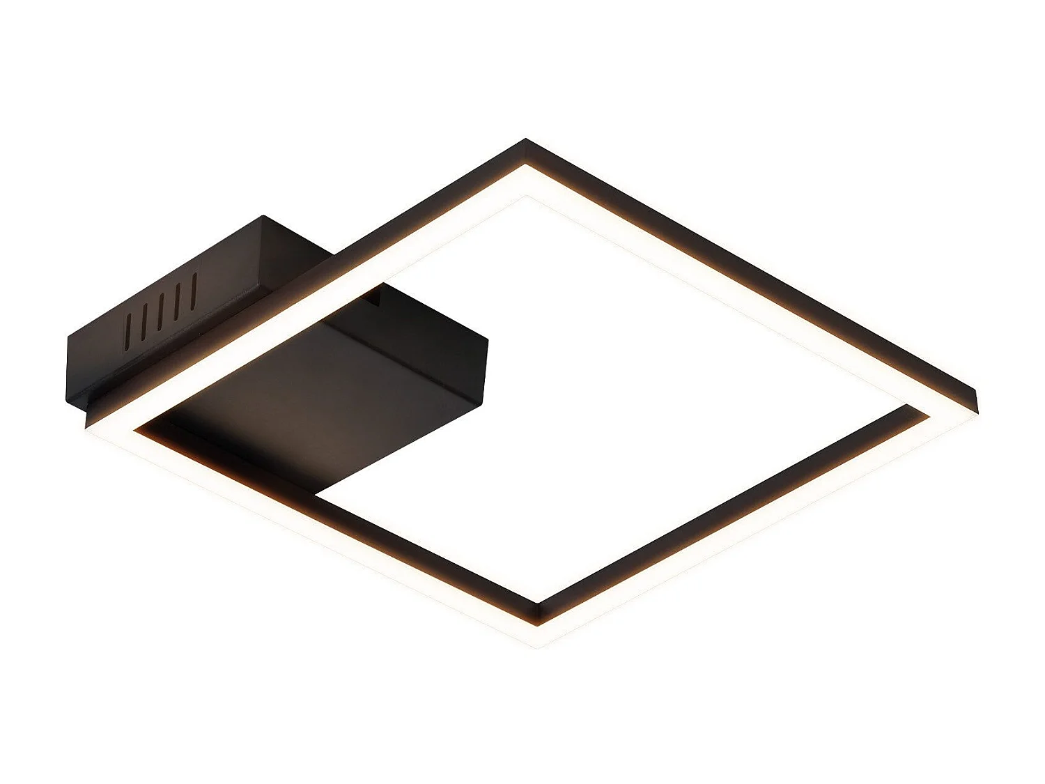ZMH LED plafonnier salon 2 cadres noir plafonnier carré moderne 3000K