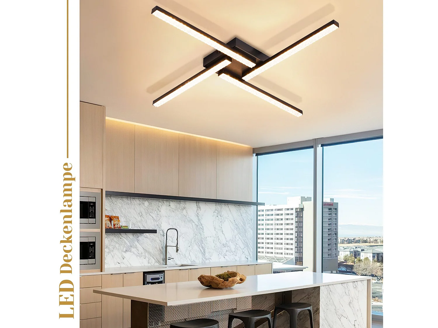 ZMH LED Chandelier 4 Flammes 20W Lumière Chambre Cristal Blanc Chaud Pour Salon Hall d'entrée
