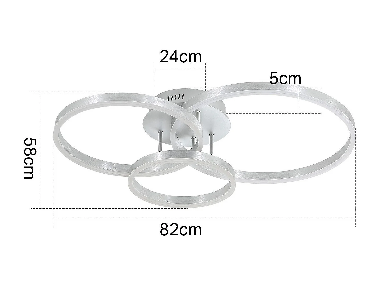 ZMH Plafonnier LED design moderne - Ø82 cm - Dimmable - Télécommande - Doré - 74W