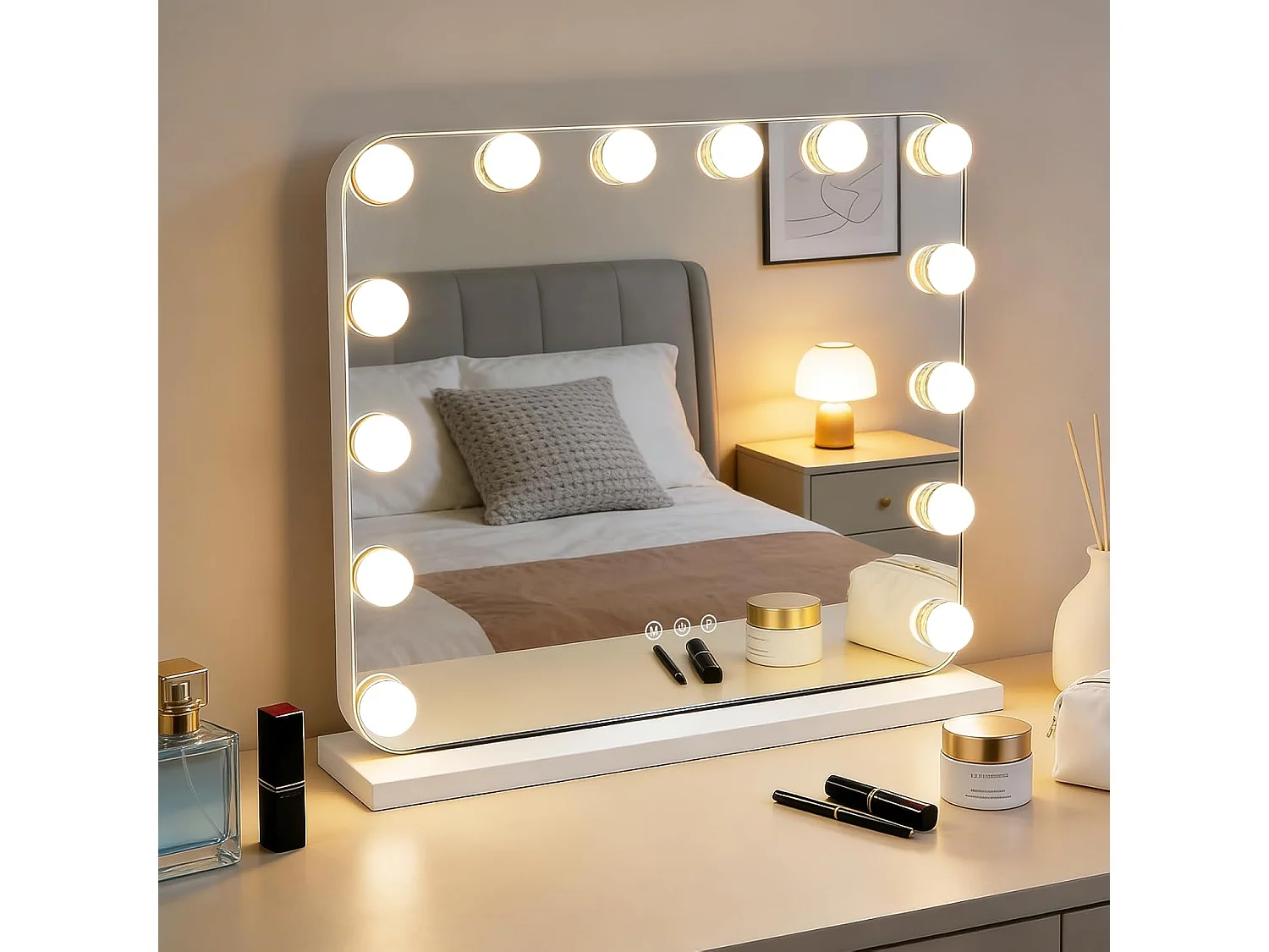 ZMH Miroir De Maquillage éclairage 50×40Cm Avec 3 Modes 3000k-6500k