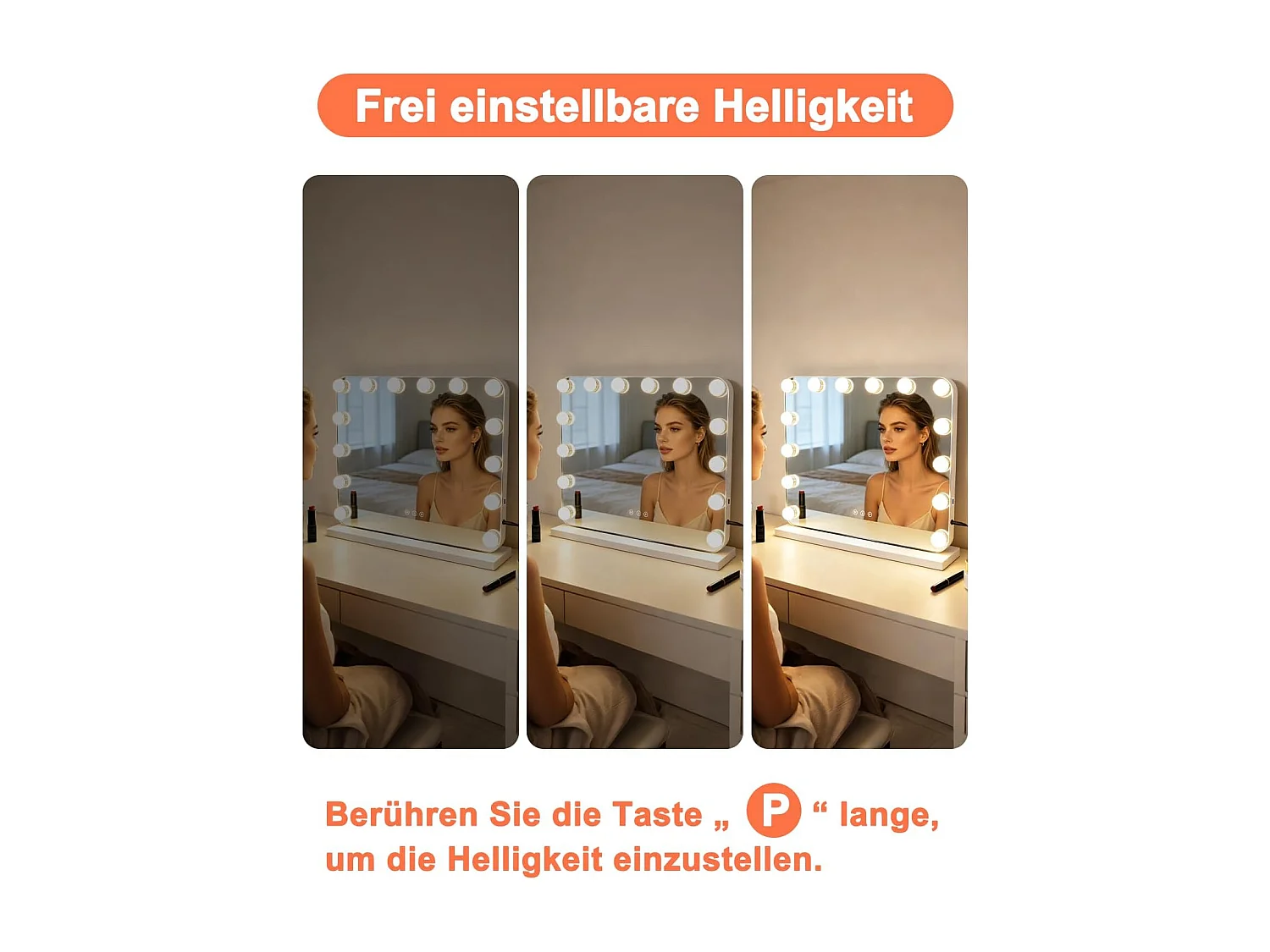 ZMH Miroir De Maquillage éclairage 50×40Cm Avec 3 Modes 3000k-6500k