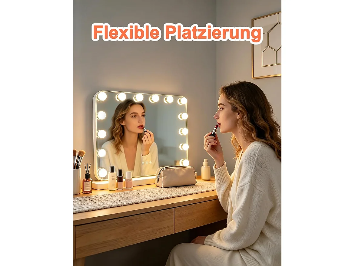 ZMH Miroir De Maquillage éclairage 50×40Cm Avec 3 Modes 3000k-6500k