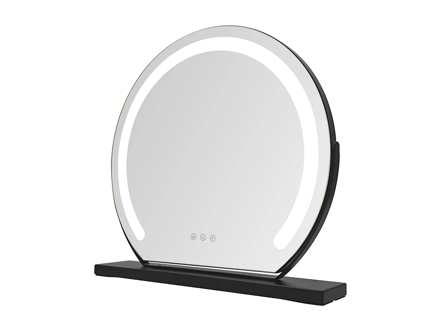ZMH Miroir De Maquillage Hollywood 40×35Cm Miroir Noir Tactile 3000k-6500k Avec 3 Modes D'éclairage