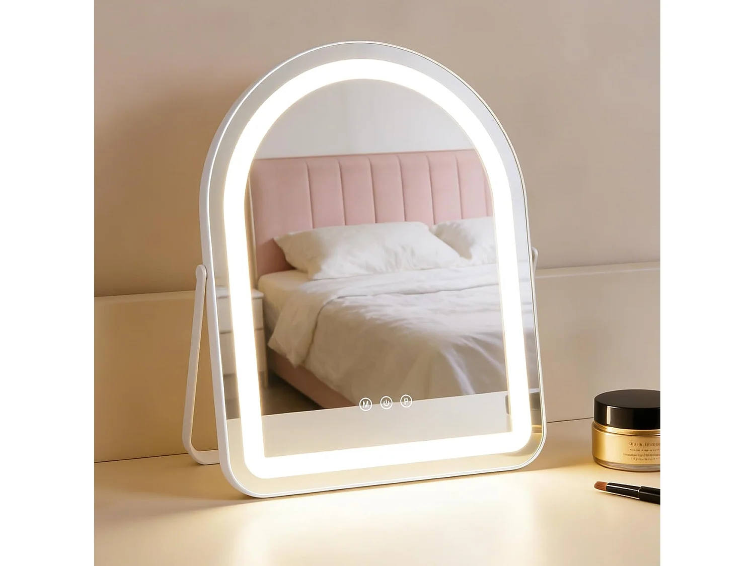 ZMH Miroir De Maquillage Hollywood Mirror 35×45Cm Avec 3 Modes D'éclairage Intensité Variable