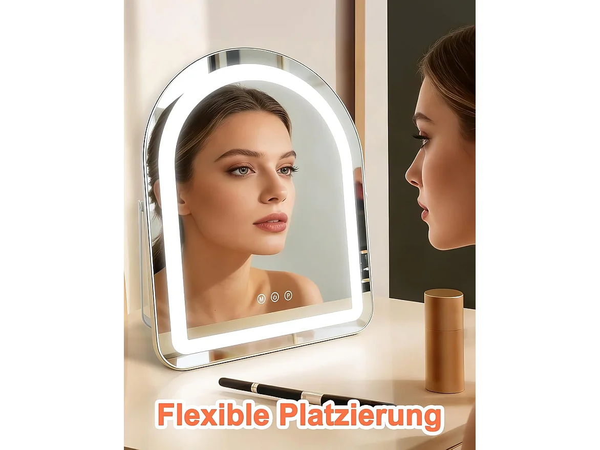 ZMH Miroir De Maquillage Hollywood Mirror 35×45Cm Avec 3 Modes D'éclairage Intensité Variable
