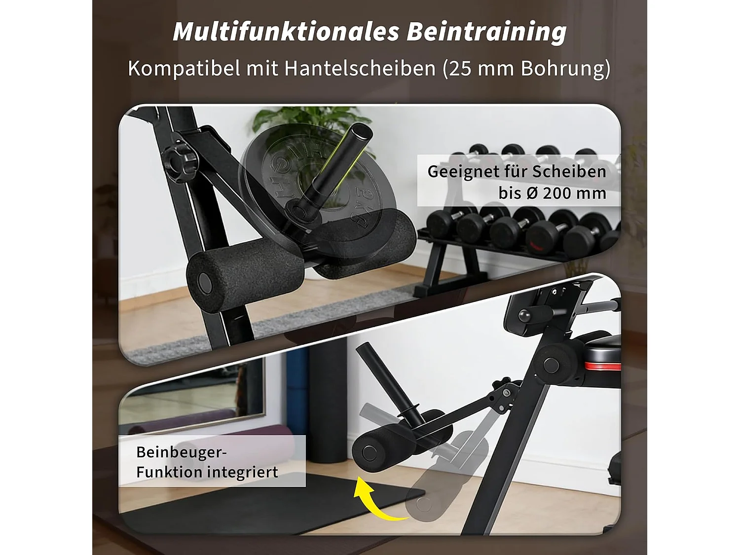 ZMH Banc de musculation noir pliable et réglable multifonctionnel et banc d'entraînement 7 en 1 convient pour la maison ou la salle de sport